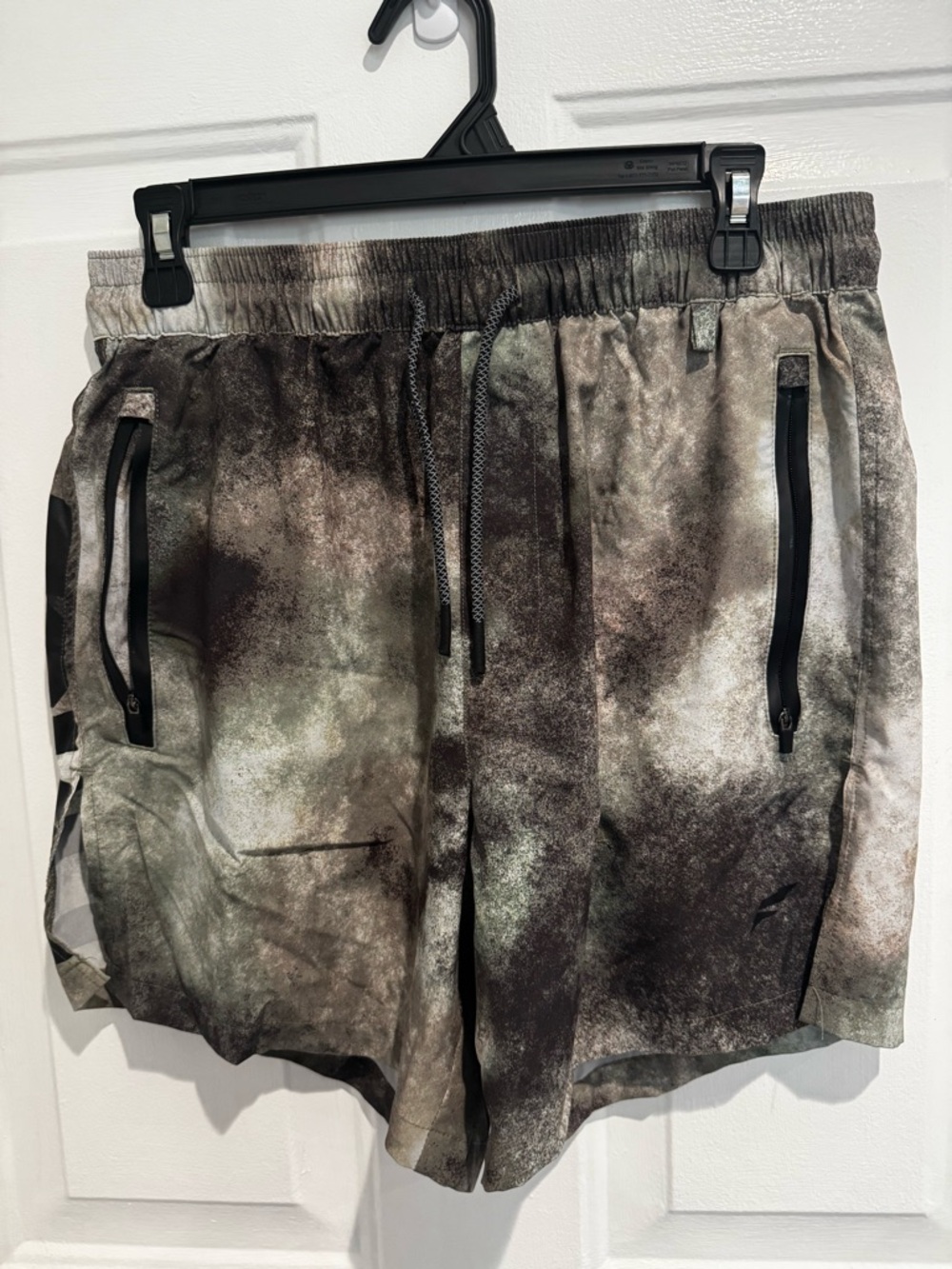 flag nor fail Men's Tie-Dye Olive and Black Athletic Shorts